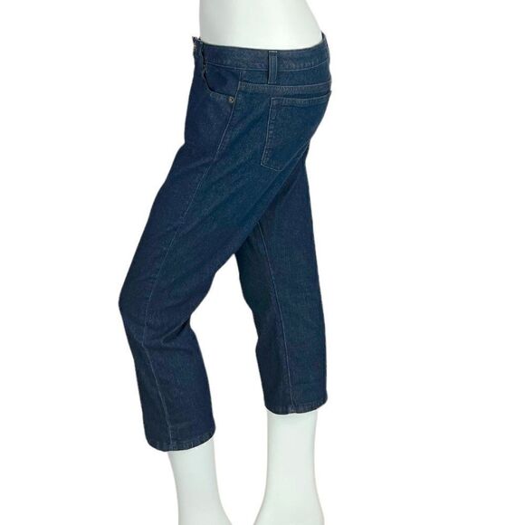 Michael Kors Dark Wash Denim Capri Cropped Stretch Jeans Size 6 - Picture 1 of 9